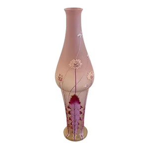 Early 20th Century Art Nouveau Lavender Dandelion Enameled Vase