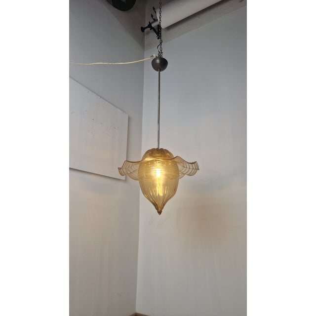 Mid-Century Modern Honey Glass Chandelier by Vittorio Zecchin for Venini Murano, 1940s For Sale - Image 3 of 12