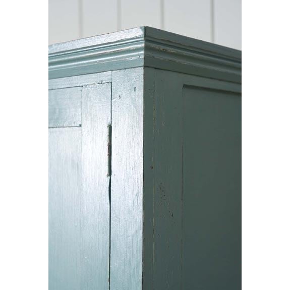 Early 1900's Blue Painted English Pine Paneled Cabinet For Sale - Image 4 of 9