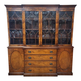 Vintage American Fitted Desk Interior Bookcase Breakfront by Beacon Hill For Sale