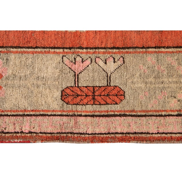 Orange Early 20th Century Antique Khotan Scatter Wool Rug For Sale - Image 8 of 13