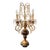 1970s Hollywood Regency Gold & Black Crystal Candelabra Table Lamp For Sale