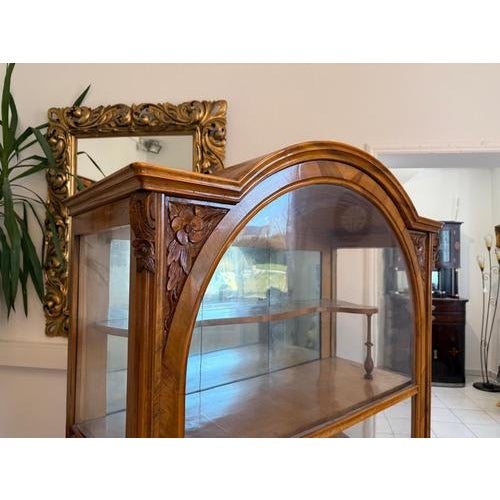 Biedermeier Display Cabinet in Walnut For Sale - Image 11 of 15