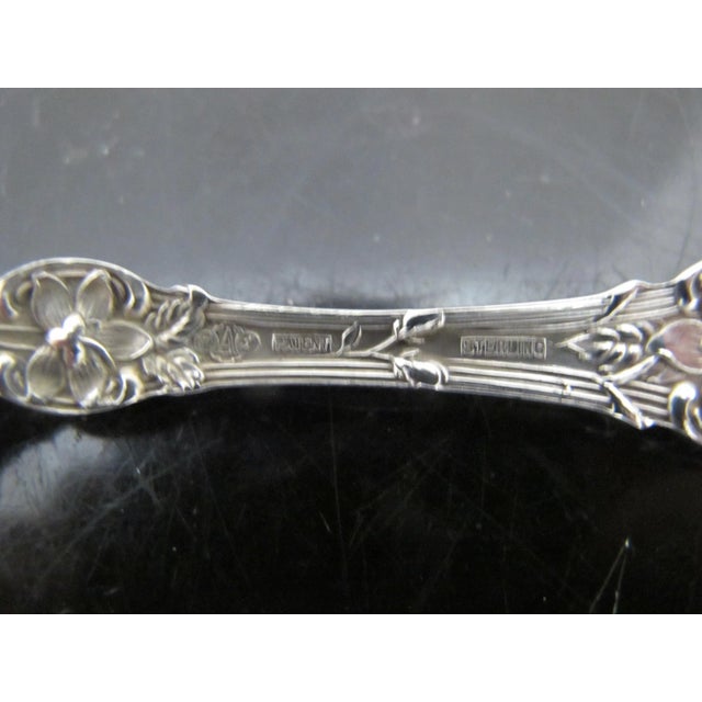 Antique Alvin Sterling Silver Old Orange Blossom 5 7/8" Citrus Spoon Set of 3 For Sale - Image 10 of 10