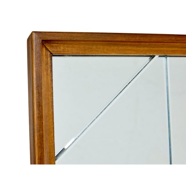 1960s Large Mid-Century Scandinavian Teak Framed Harlequin Wall Mirror, 1960 For Sale - Image 5 of 6
