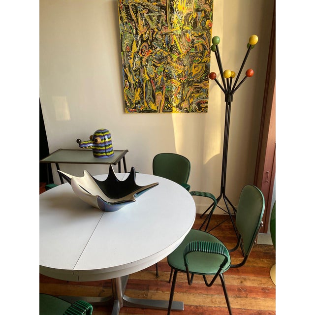 Forest Green Vintage Green Chairs by Jacques Hitier, 1960, Set of 4 For Sale - Image 8 of 9