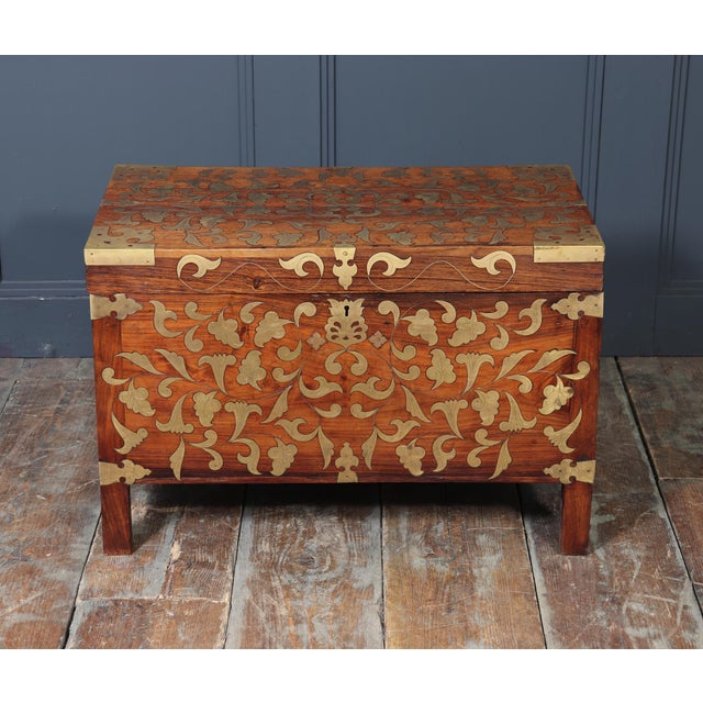 Antique Anglo-Indian Padauk Chest, 1860 For Sale - Image 16 of 17