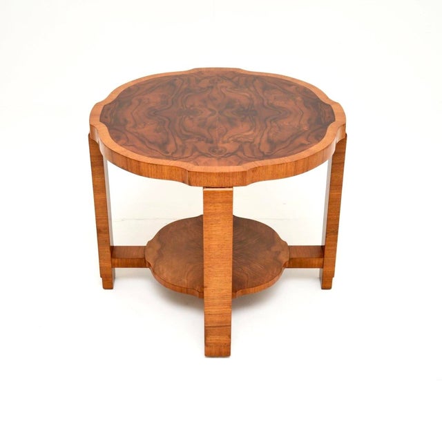 Mid-Century Modern Art Deco Figured Walnut Coffee Table, 1930s For Sale - Image 3 of 7