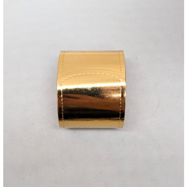 Monet Vintage 1980s Signed Monet Wide Goldtone Cuff Bracelet For Sale - Image 4 of 14