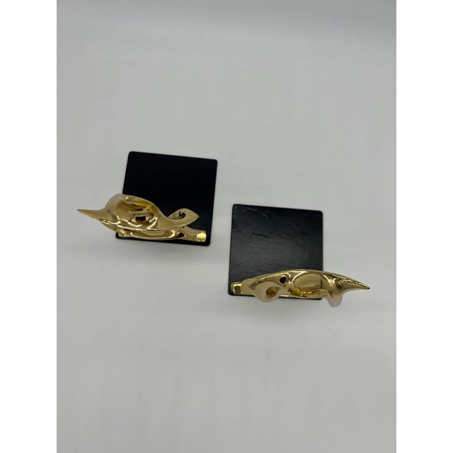 Beautifully polished and lacquered pair of brass Star of David bookends. The lacquer will preserve it shine for years to...