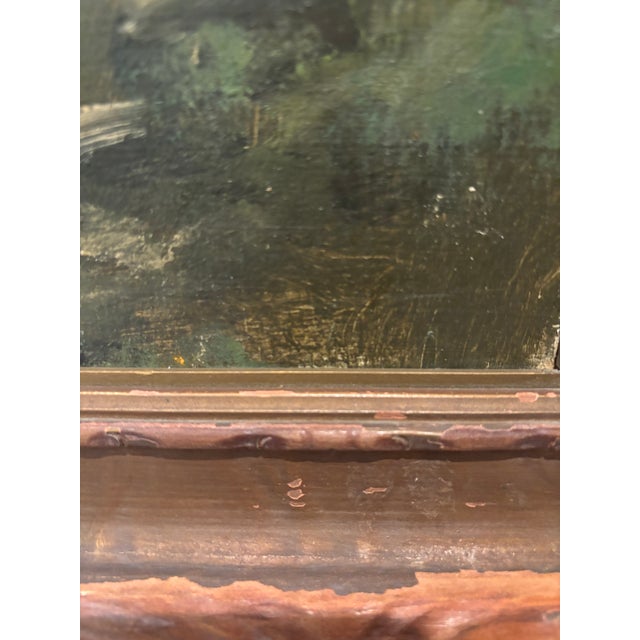 Antique 19th-Century Tonalist Landscape Painting in Original Frame, Circa 1880s For Sale - Image 11 of 14