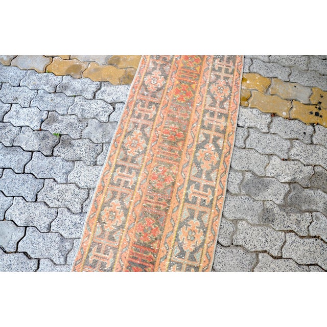 Vintage Hand Knotted Floral Oushak Rug For Sale - Image 6 of 11