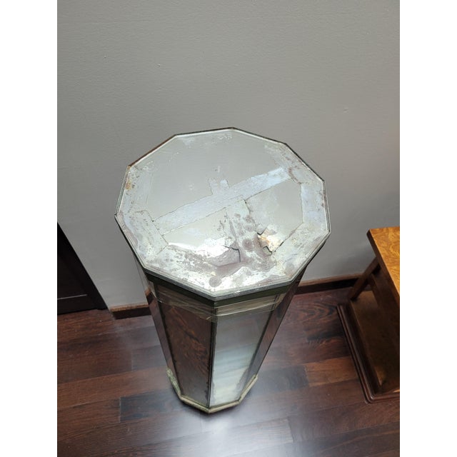 Hexagonal Mirrored Stand, 1940s For Sale - Image 3 of 7
