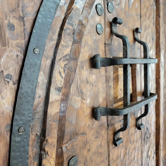 Not Yet Made - Made To Order Handcrafted Solid Wood Rustic Exterior Double Door – Custom Mexican Design Made to Order For Sale - Image 5 of 15