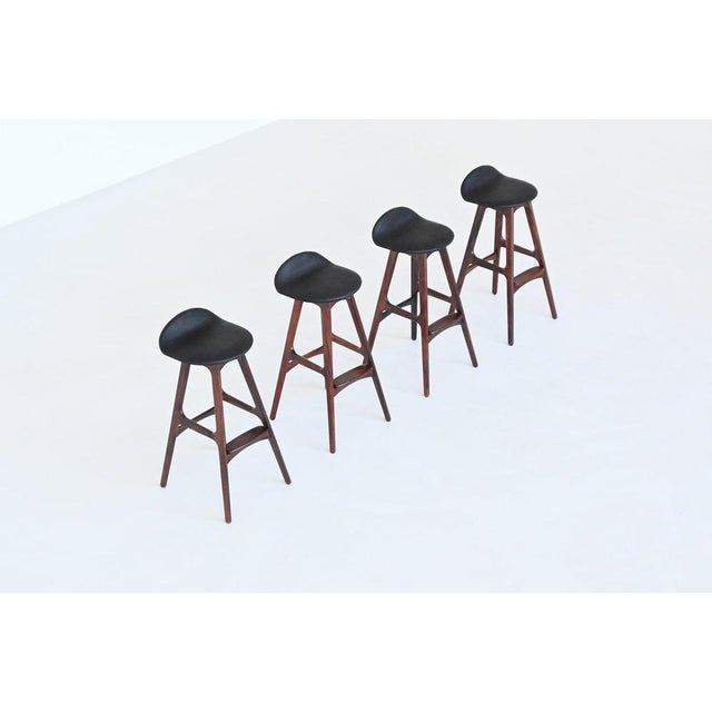 OD61 Bar Stools in Rosewood by Erik Buch for Oddense Mobler, Denmark, 1965, Set of 4 For Sale - Image 6 of 18