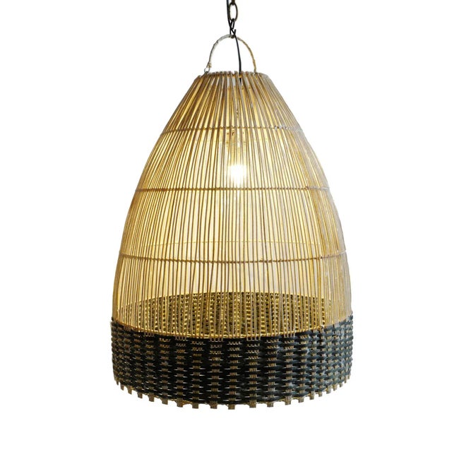 2020s Wicker Tux Weave Pendant Light Medium For Sale - Image 5 of 7