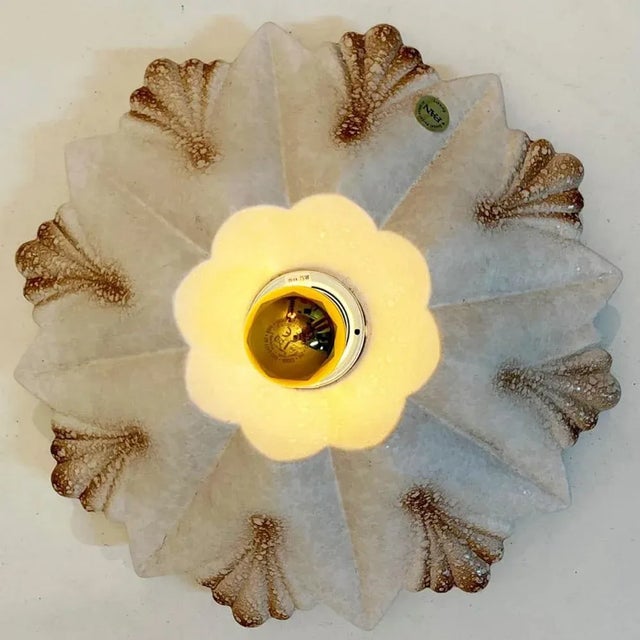 Flower Shell White Sand Ceramic Wall Light from Hustadt Keramik, Germany, 1970s For Sale - Image 11 of 13