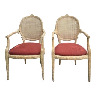 Carved Faux Bois Armchairs - a Pair For Sale