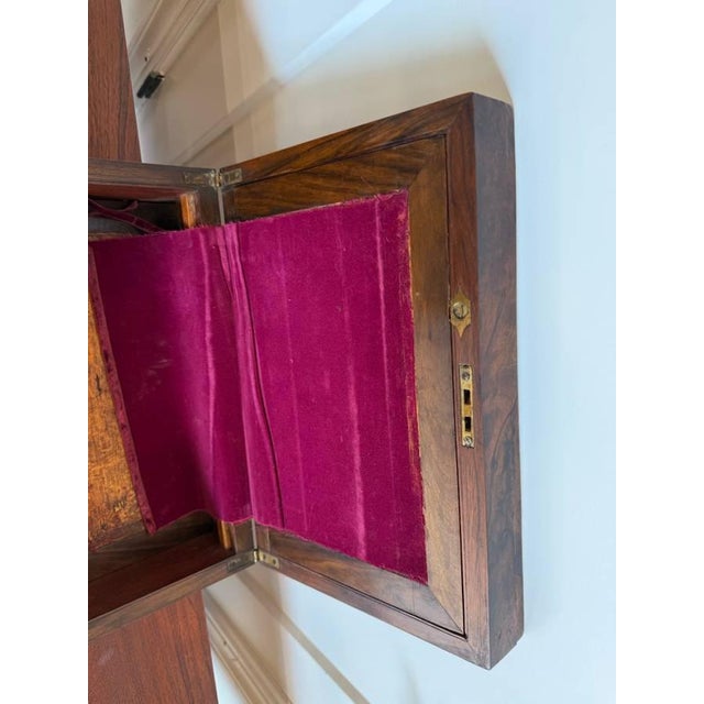 Early 20th Century Early 20th Century Antique Victorian Style Burr Walnut Brass Writing Box For Sale - Image 5 of 16