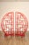Red Asian Style Red Painted Round Two Part Room Divider Etagere - A Pair For Sale - Image 8 of 12