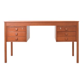 Mid-Century Modern Danish Teak Desk from Domino Møbler, 1960s For Sale