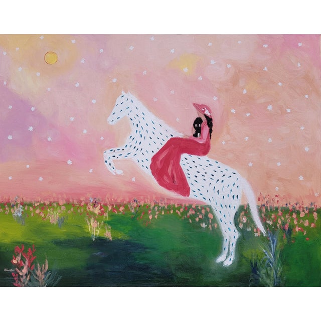Spotted Horse Landscape, Equestrian Horse Oil Painting by Alexandra Swistak For Sale - Image 13 of 15