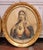 Pair of 19th Century French Sacred Heart Jesus and Mary Oval Giltwood Frames For Sale - Image 4 of 13