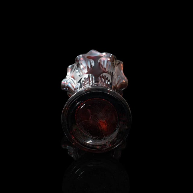 Circa 1940 Small Vintage Decorative English Carnival Glass Flower Vase For Sale - Image 4 of 13