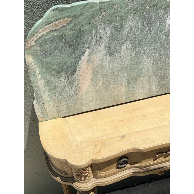Vintage Marble Top Carved Console Wall Table For Sale - Image 9 of 15