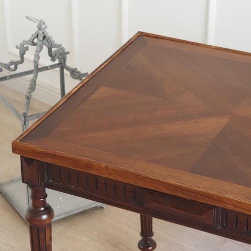 Antique French Walnut Gaming Table with Removable and Rotating Top For Sale - Image 4 of 18