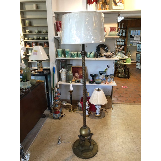 Bronze Jugendstil Muscular Nude Males Bronze Floor Lamp For Sale - Image 8 of 8