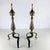 Hollywood Regency Vintage Pair Federal Hollywood Regency Style Brass & Iron Andirons Fire Dogs For Sale - Image 3 of 6