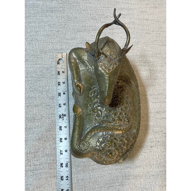 Metal 19th Century Cambodian Reclining Stag Betel Box For Sale - Image 7 of 9