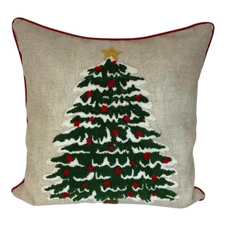 Down Feather Filled Christmas Tree Decorative Pillow. For Sale