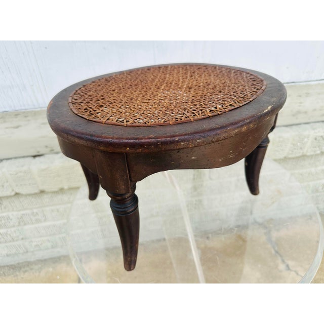 1920s Antique Cane Footstool For Sale - Image 5 of 6