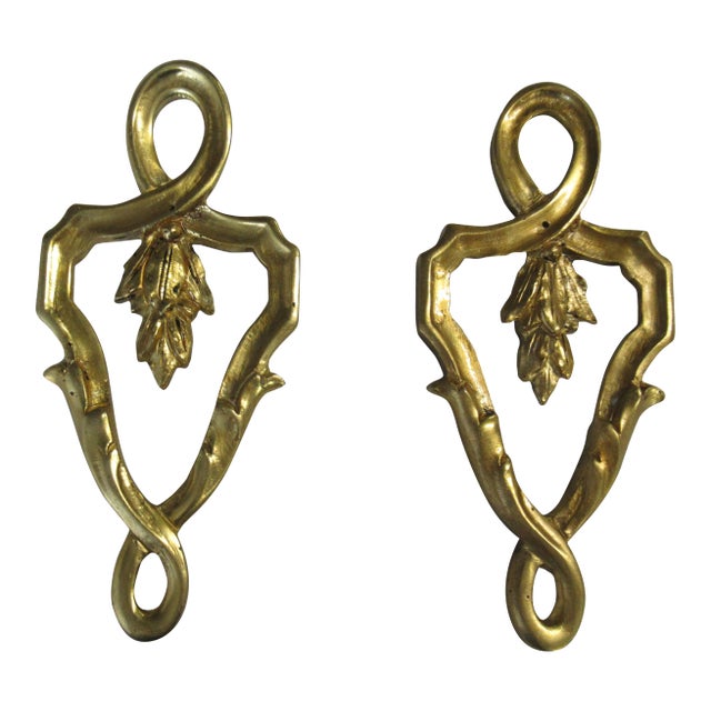 Brass Ormolu French Regency Hardware Pull Knob Handles - a Pair For Sale