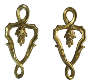 Brass Ormolu French Regency Hardware Pull Knob Handles - a Pair