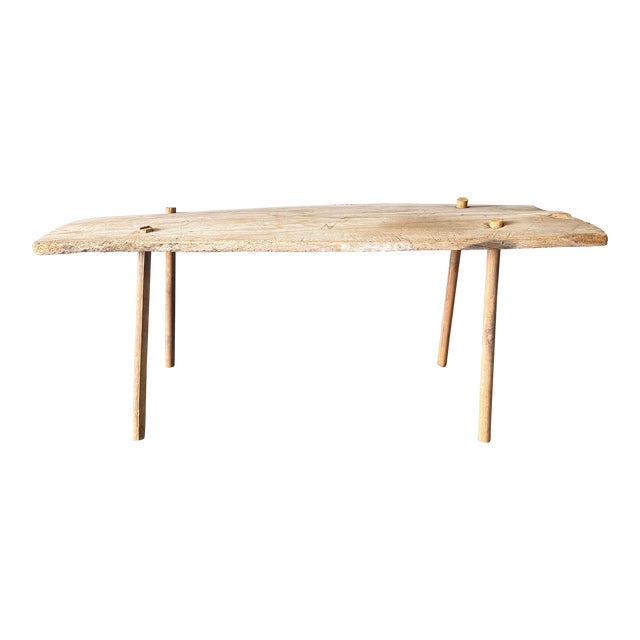 Antique Primitive Peg Legs Console Table For Sale