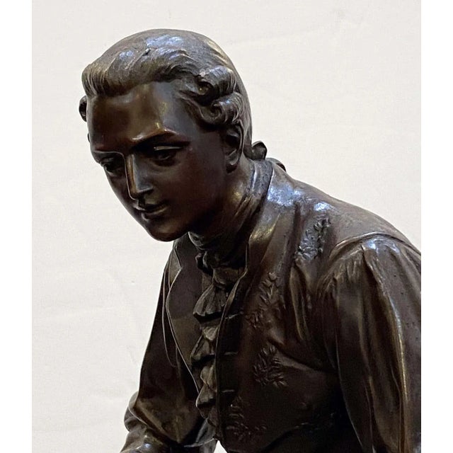 Mathurin Moreau Large French Bronze Spelter Figure of an Artist, After Mathurin Moreau For Sale - Image 4 of 13