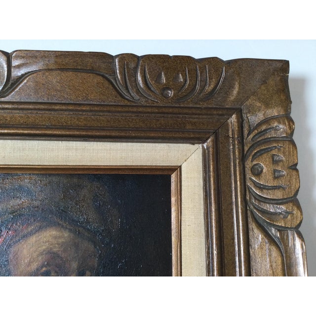 Oil on Canvas Portrait of a Medieval Man Signed Costello For Sale - Image 9 of 11