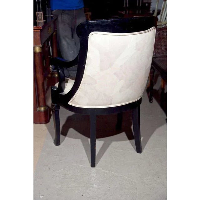 Hollywood Regency Style Ebonized Armchairs - a Pair For Sale - Image 4 of 9