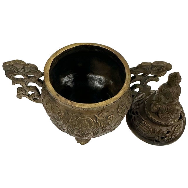 Mid 20th Century Tibetan Buddhist Tripod Incense Burner (Censer) For Sale - Image 17 of 18
