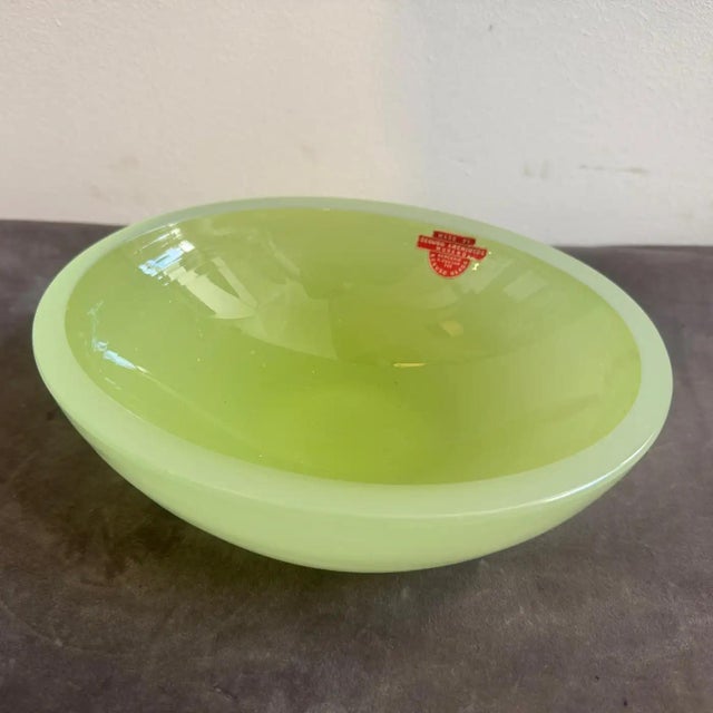 1960s MId-Century Modern Green Murano Glass Oval Bowl by Archimede Seguso For Sale - Image 9 of 14