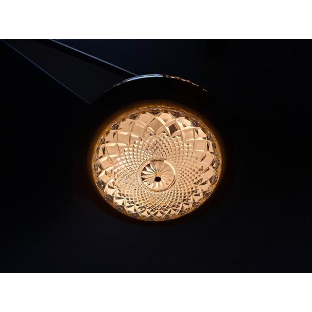 Metal Mid-Century Modern Pendant Lamp in Yellow Metal with Brass and Glass, 1970s For Sale - Image 7 of 18