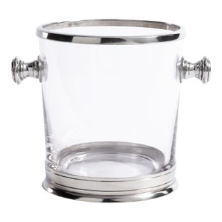 St. Anton Pewter & Glass Ice Bucket with Handles For Sale