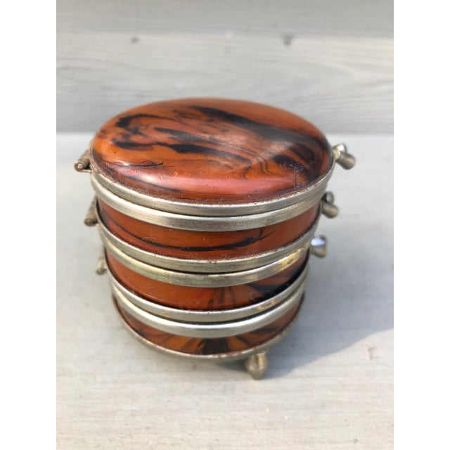 Diminutive Faux Marble Jewelry Box For Sale - Image 4 of 10