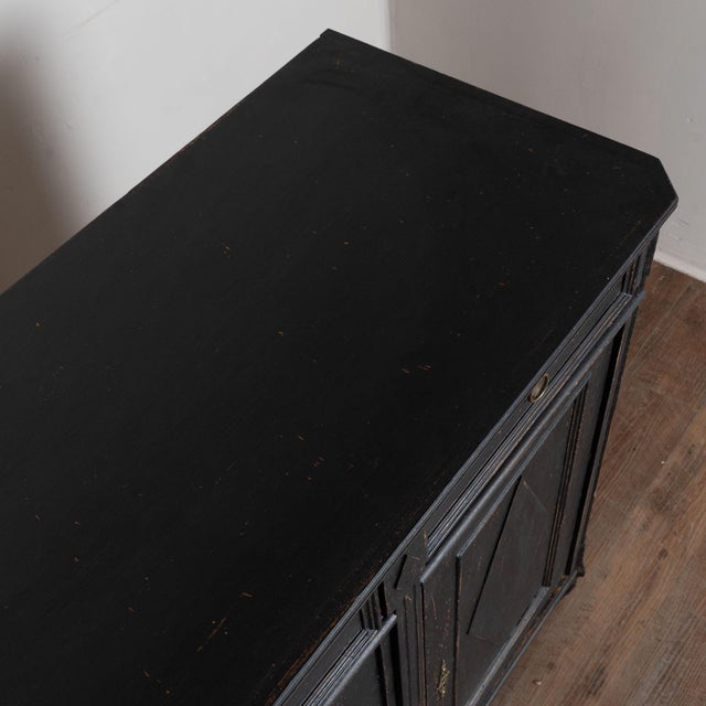 19th Century Swedish Gustavian Black Sideboard Buffet For Sale - Image 9 of 17