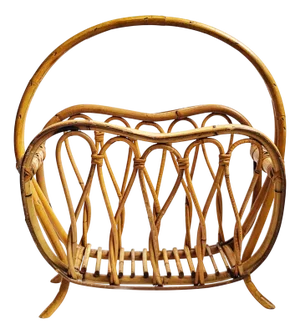 Italian Bamboo Magazine Rack, 1950s