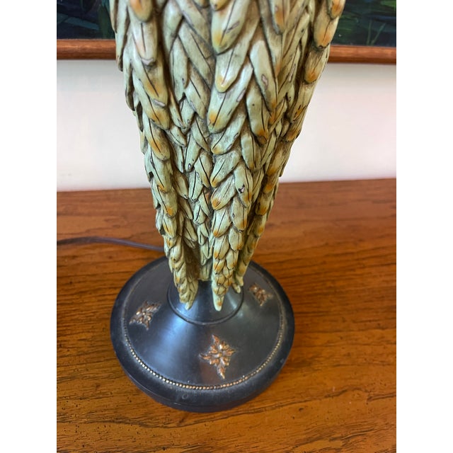 Vintage Neoclassical Sculptural Table Lamp With Birds and Feathered Detail For Sale - Image 4 of 12