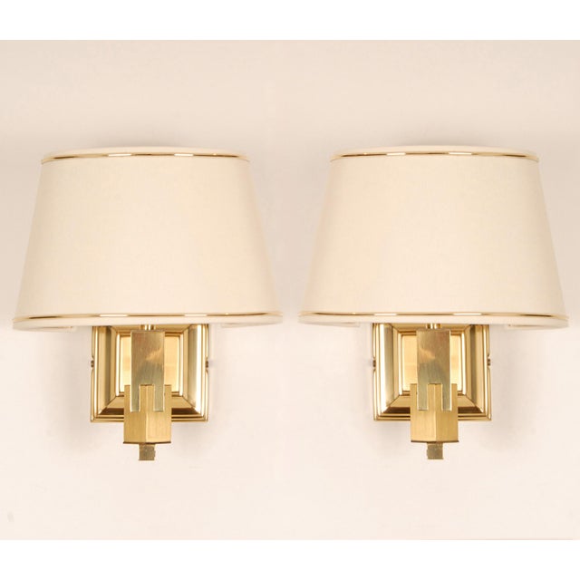 Art Deco Skyskraper Wall Lamps Mid Century Modern French Vintage Lamps - A Pair For Sale - Image 6 of 12
